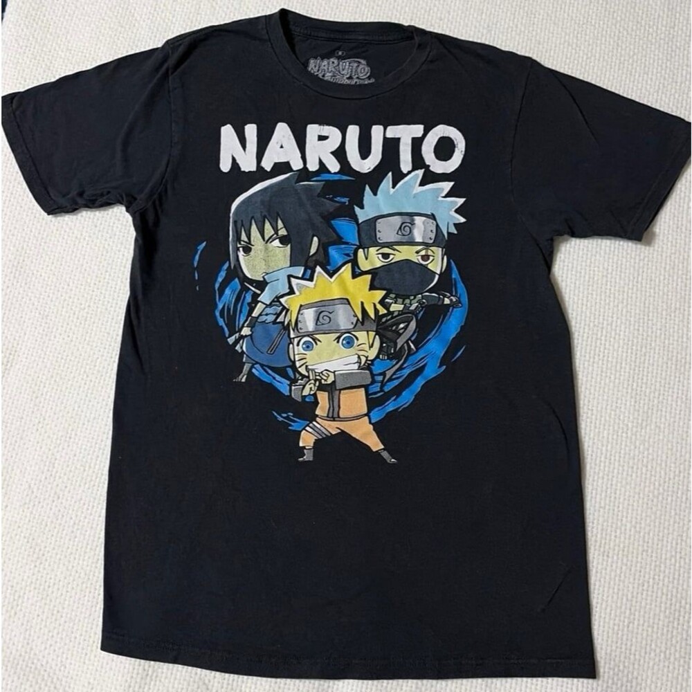 Naruto Shippuden Chibi Graphic T-Shirt, Black, Size Small